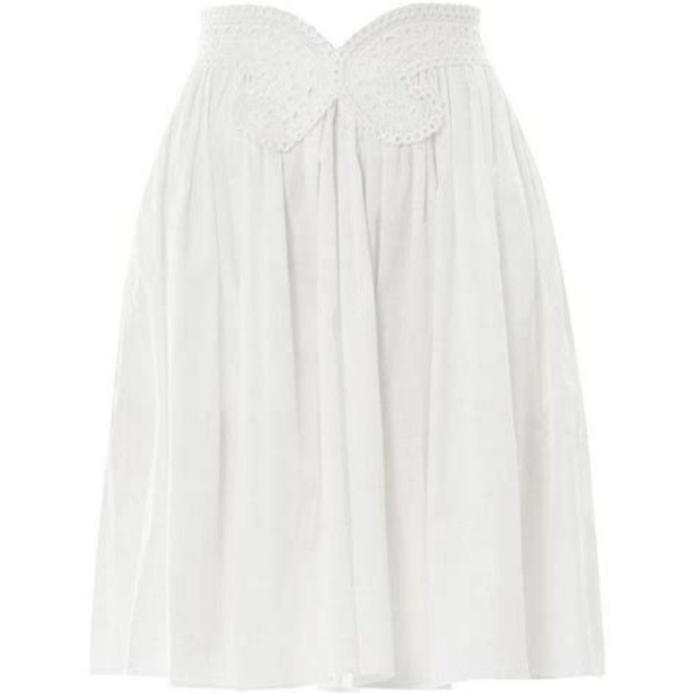 Carven Oxford Eyelet Embroidered Full Skirt